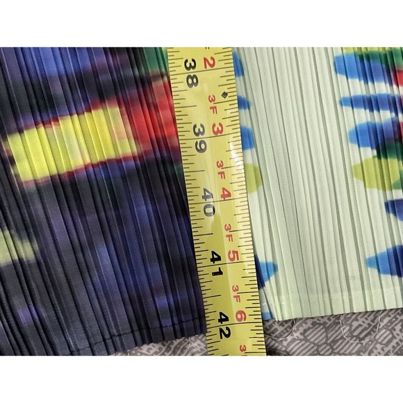 Multi Waterfall Color Woman’s Long Sleeve Pleated Open Kimono Long - Picture 6 of 8